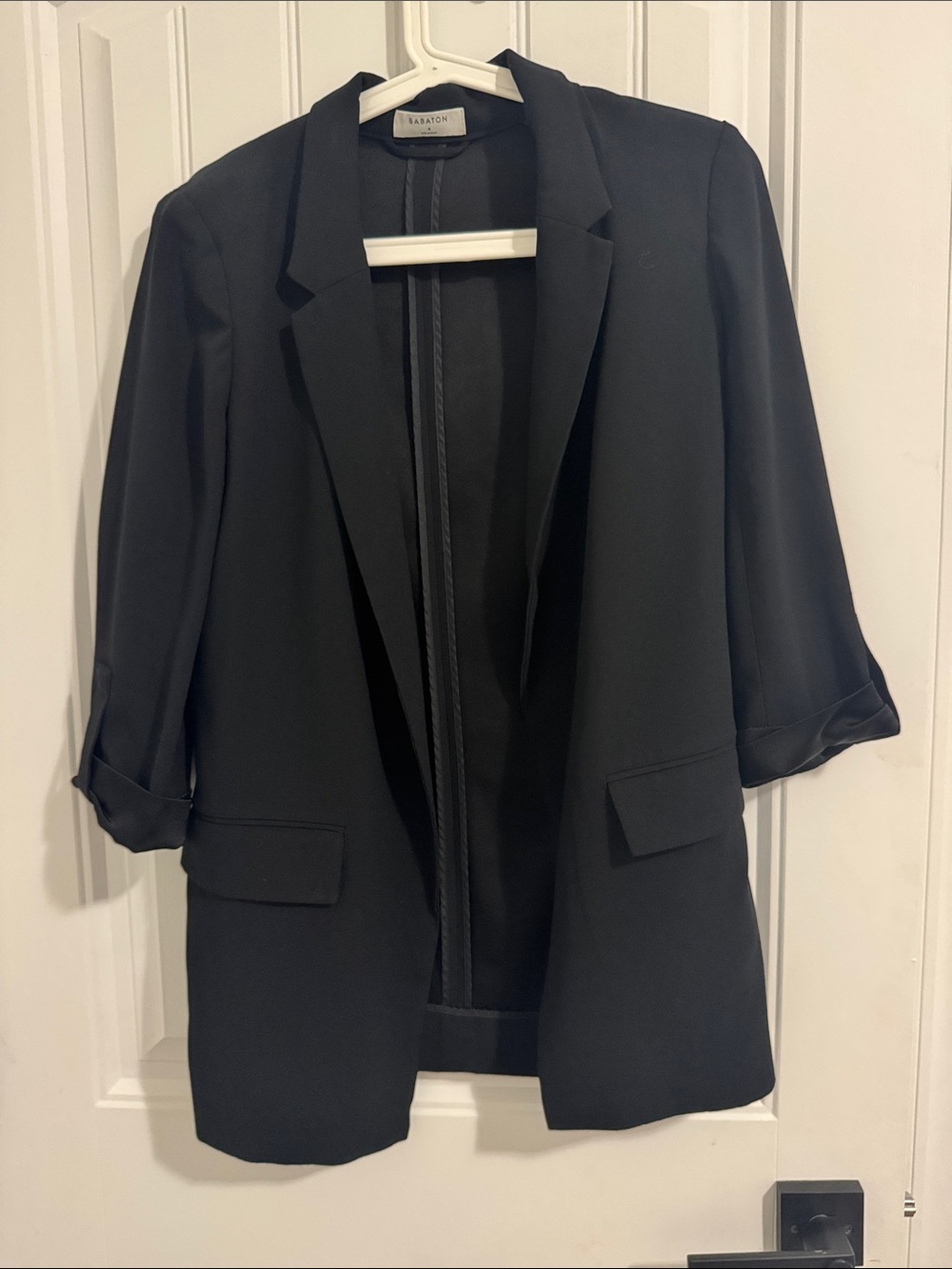 Babaton Black Open-Front Blazer